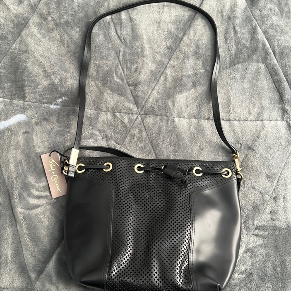 Foley + Corinna Black Leather Shoulder Bag